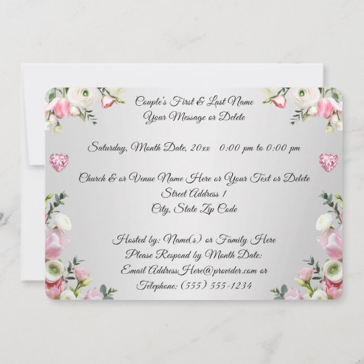 Aangepaste, 60e bruiloft Jubileum Party Uitnodigin Kaart (Achterkant)