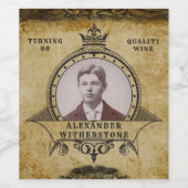 Aangepaste 60e  foto-sjabloon op jaardag wijn etiket (Enkel label)