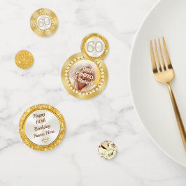 Aangepaste 60e geboortedag-tafeldecoraties, confetti