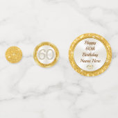 Aangepaste 60e geboortedag-tafeldecoraties, confetti (Achterkanten)