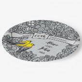 Aangepaste 60e Jubileum Diamond Floral Birds Papieren Bordje (Gekanteld)