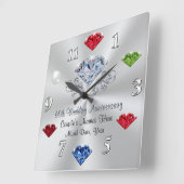 Aangepaste 60e Jubileum klok met drijfstenen (Hoek)