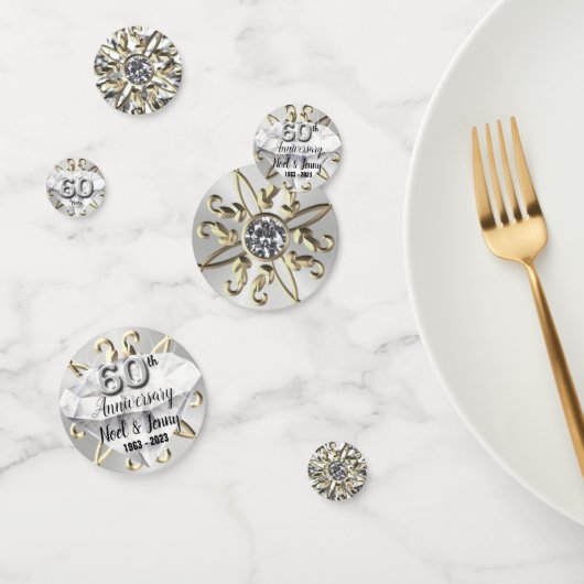 Aangepaste 60e Jubileum tafel Confetti (Groep)