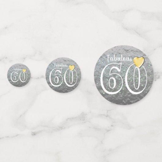 Aangepaste 60e marthday Table Confetti (Voorkanten)