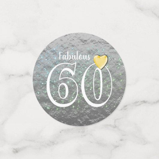 Aangepaste 60e marthday Table Confetti (Kleine voorkant)