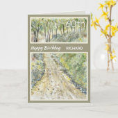 Aangepaste 60e Schilderachtig Birthday Kaart geber (Gele Bloem)