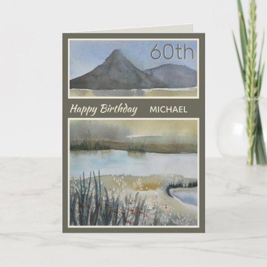 Aangepaste 60e Schilderachtig Birthday Kaart geber (Voorkant)