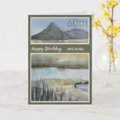 Aangepaste 60e Schilderachtig Birthday Kaart geber (Gele Bloem)
