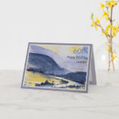 Aangepaste 60e Schilderachtig Birthday Kaart geber (Gele Bloem)