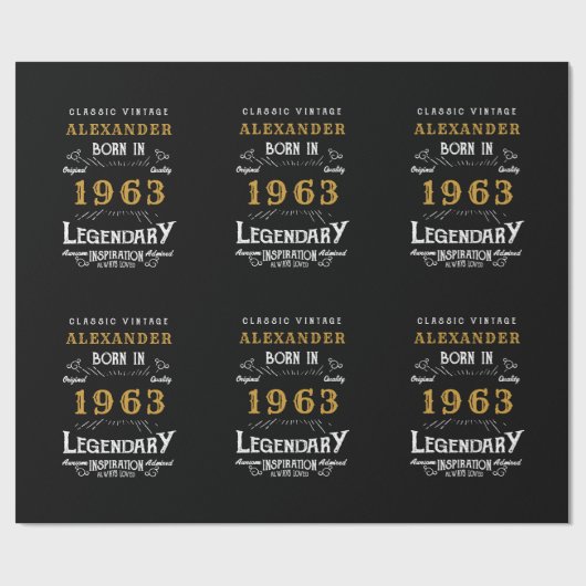 Aangepaste 60e verjaardag 1963 Naam legaal toevoeg Cadeaupapier (Vlak)