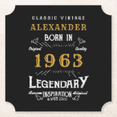 Aangepaste 60e verjaardag 1963 Naam legaal toevoeg Kartonnen Onderzetters (Voorkant)