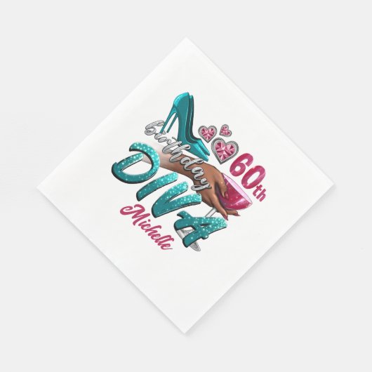 Aangepaste 60e verjaardag Afrikaanse Amerikaanse v Servet (Hoek)