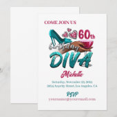 Aangepaste 60e verjaardag Afro-Amerikaanse Black D Kaart (Voorkant / Achterkant)