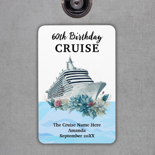 Aangepaste 60e verjaardag cruise hut deur magneet