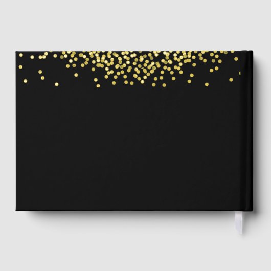 Aangepaste 60e verjaardag elegant zwart goud gastenboek (Achterkant)