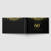 Aangepaste 60e verjaardag elegant zwart goud gastenboek (Volledig)