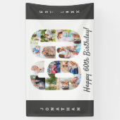 Aangepaste 60e verjaardag Foto-collage op feestdag Spandoek (Verticaal)
