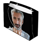 Aangepaste 60e verjaardag foto zwart wit groot cadeauzakje (Achterkant Gekanteld)