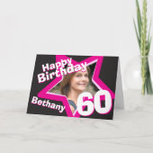 Aangepaste 60e verjaardag fotokaart kaart (Voorkant)