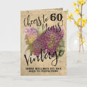 Aangepaste 60e verjaardag  gejuich tot 60 jaar kaart (Gele Bloem)