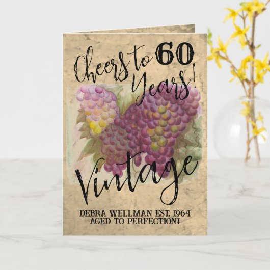 Aangepaste 60e verjaardag  gejuich tot 60 jaar kaart (Gele Bloem)