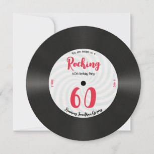 Aangepaste 60e verjaardag Retro Music Record Rocki Kaart