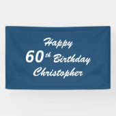 Aangepaste 60e verjaardag Sign Blue Play Spandoek (Horizontaal)