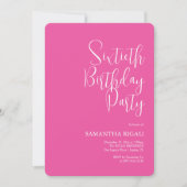Aangepaste 60e verjaardag Uitnodigingen Fuchsia Ro (Voorkant)
