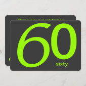 Aangepaste 60e verjaardag van steenkool en Limoen Kaart (Voorkant / Achterkant)