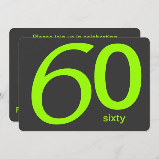 Aangepaste 60e verjaardag van steenkool en Limoen Kaart (Voorkant / Achterkant)