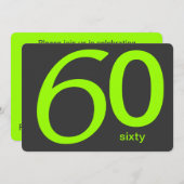 Aangepaste 60e verjaardag van steenkool en Limoen Kaart (Voorkant / Achterkant)