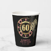 Aangepaste 60e verjaardag Vegas Style Papieren Bekers (Achterkant)