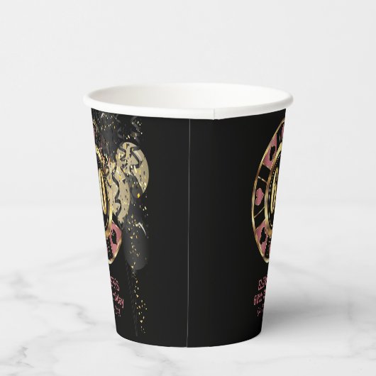 Aangepaste 60e verjaardag Vegas Style Papieren Bekers (Rechts)