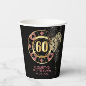 Aangepaste 60e verjaardag Vegas Style Papieren Bekers (Voorkant)