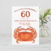 Aangepaste 60e verjaardag Waterverf Krab Vis en ze Kaart (Staand voorkant)