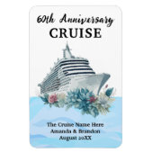 Aangepaste 60ste verjaardag cruise hutdeur magneet (Verticaal)