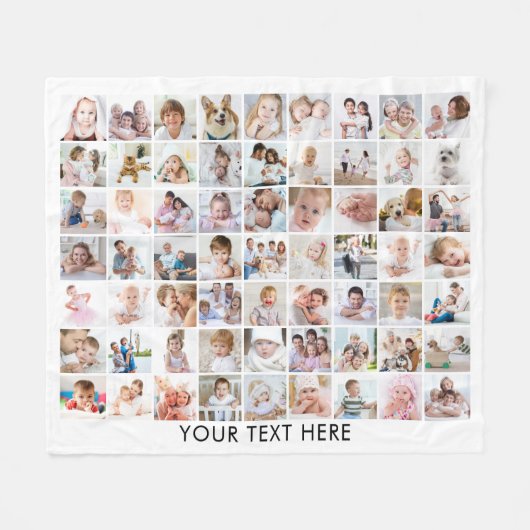 Aangepaste 63 foto's voor uw kleur fleece deken (Voorkant (Horizontaal))