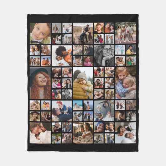 Aangepaste 65 foto-inkuilflenderen fleece deken (Voorkant)