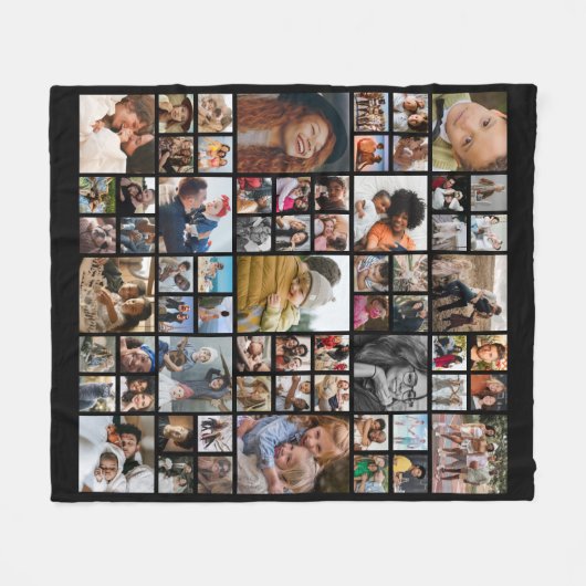 Aangepaste 65 foto-inkuilflenderen fleece deken (Voorkant (Horizontaal))
