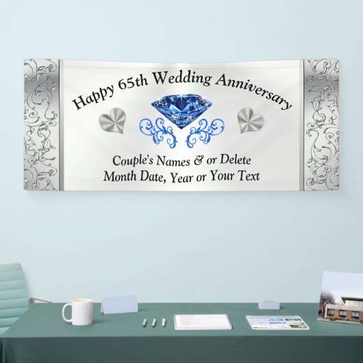Aangepaste 65th Wedding Jubileum Banners (Beurs)
