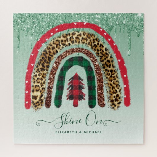 Aangepaste 676-puntenjIGSAW-kerstregenboogji Legpuzzel (Verticaal)