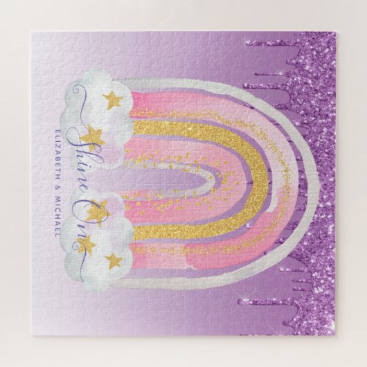 Aangepaste 676-puntenjIGSAW-kerstregenboogji Legpuzzel (Horizontaal)