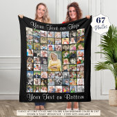 Aangepaste 67 foto's Collage aangepaste kleur en t Fleece Deken