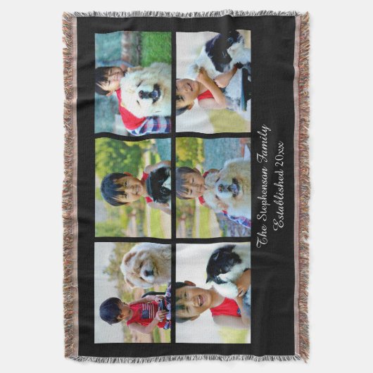 Aangepaste 6 Aangepaste foto-mozaïekAfbeelding Deken (Voorkant Verticaal)