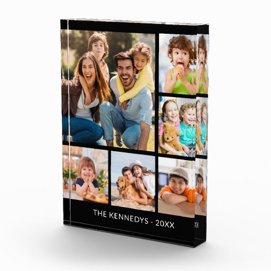 Aangepaste 6 Afbeelding Collage Familienaam Minima Fotoblokken (Rechts)