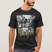 Aangepaste 6 familie foto collage tekst sjabloon t-shirt (Voorkant)