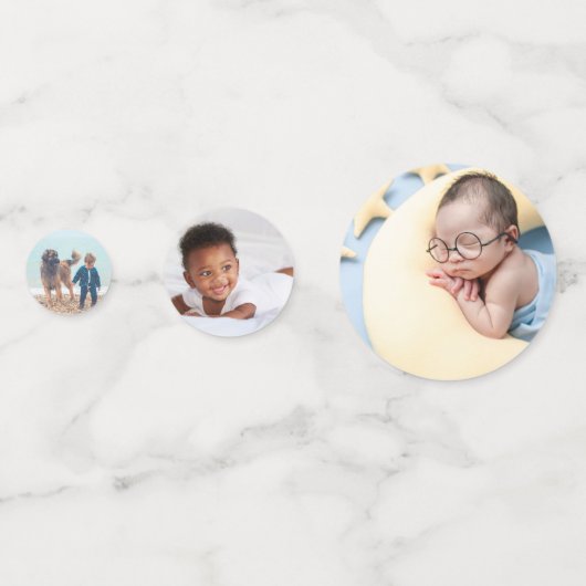 Aangepaste 6-foto Aangepast eerste verjaardag Tabe Confetti (Voorkanten)