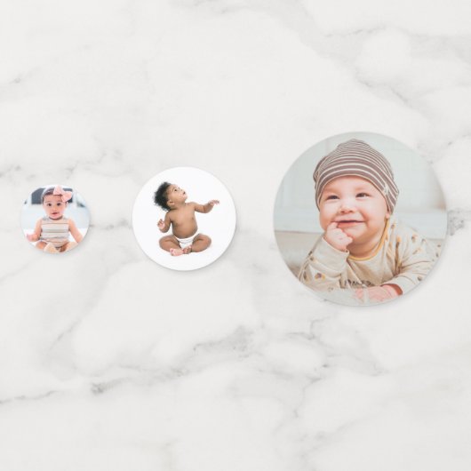 Aangepaste 6-foto Aangepast eerste verjaardag Tabe Confetti (Achterkanten)