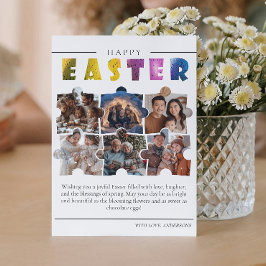 Aangepaste 6 foto collage Easter briefkaart