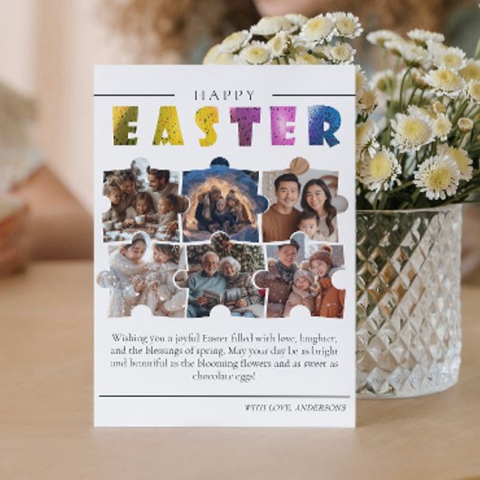 Aangepaste 6 foto collage Easter briefkaart